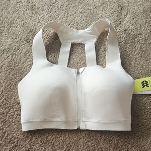 Women's Sculpt High Support Zip-Front Sports Bra - All in Motion Cream 36D